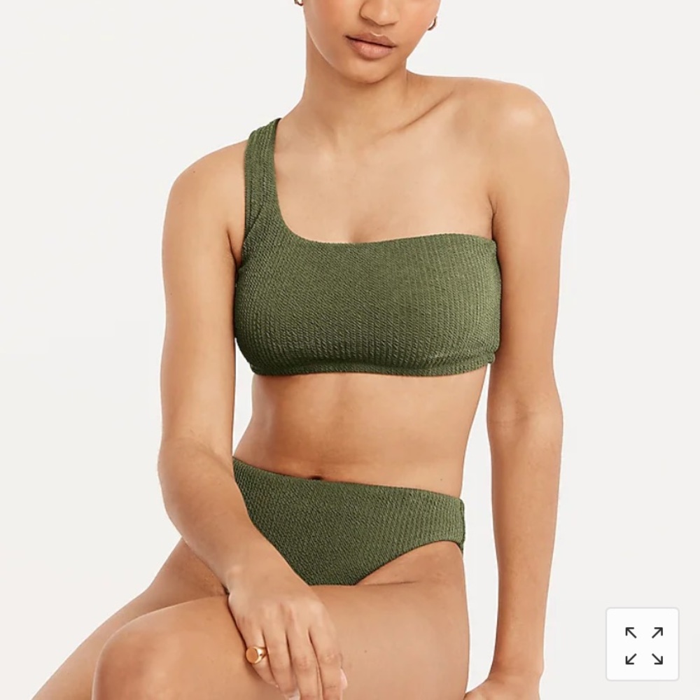 NWT J. Crew textured one-shoulder bikini top